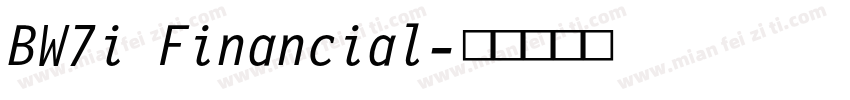 BW7i Financial字体转换